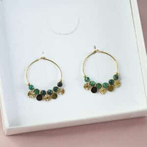 boucles d'oreilles vertes