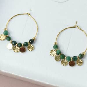 boucles d'oreilles vertes